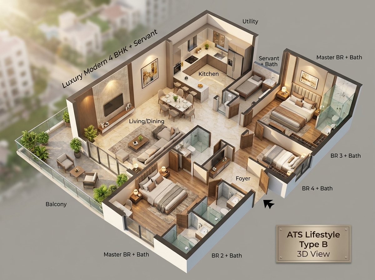 ATS Lifestyle Type B 3D Isometric View